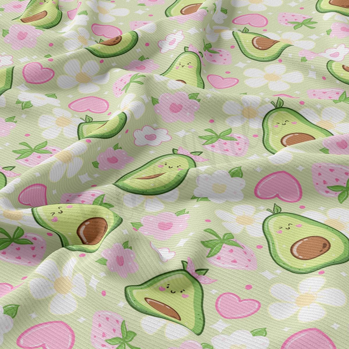 an avocado pattern on a green background