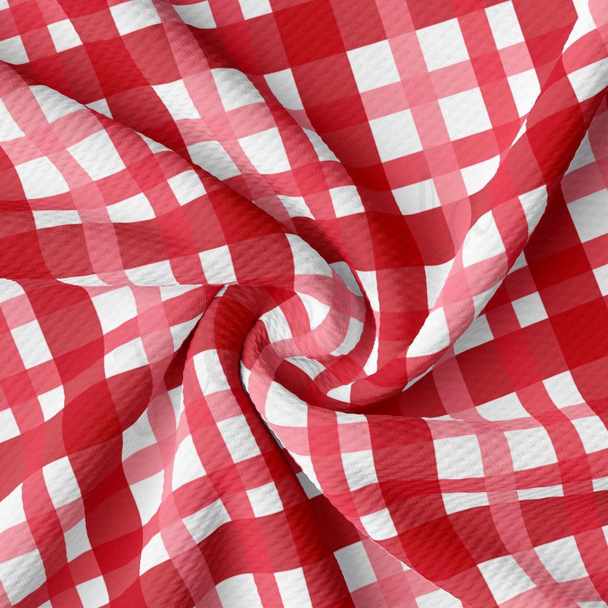 a red and white checkered fabric