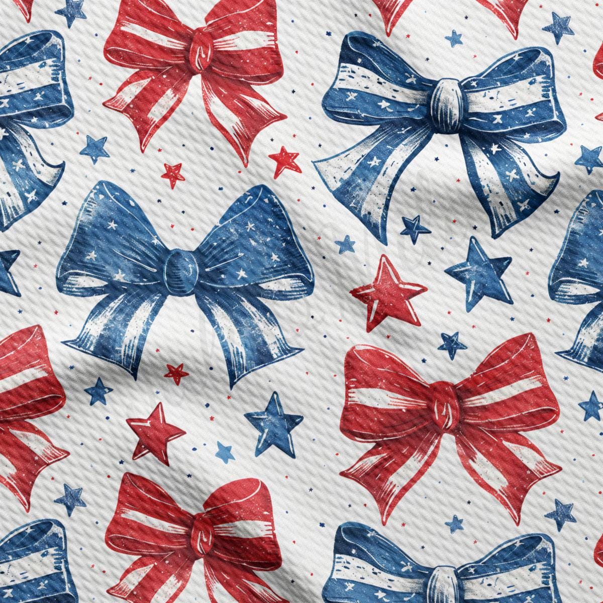 a red, white and blue bow tie on a white background