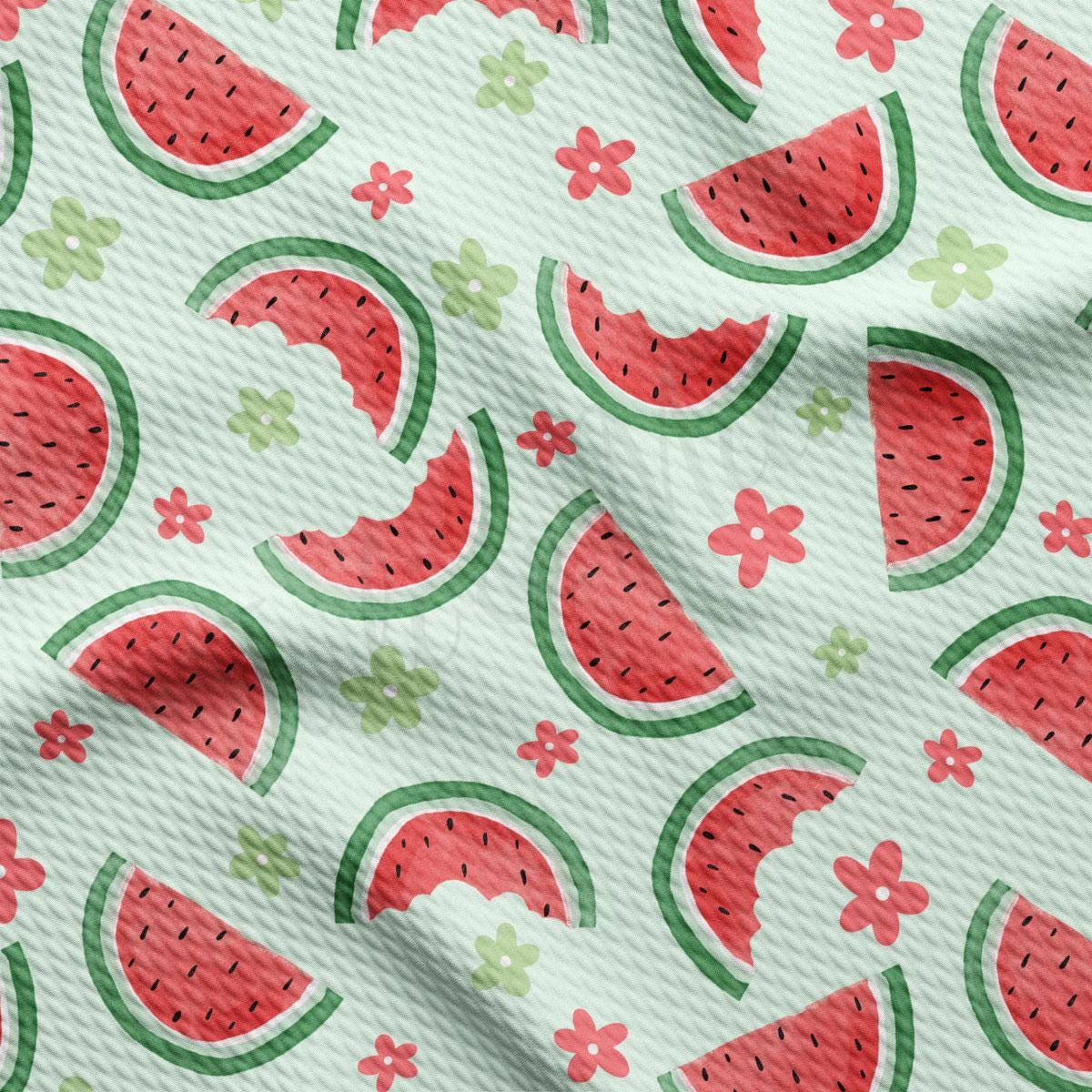 a pattern of watermelon slices on a white background