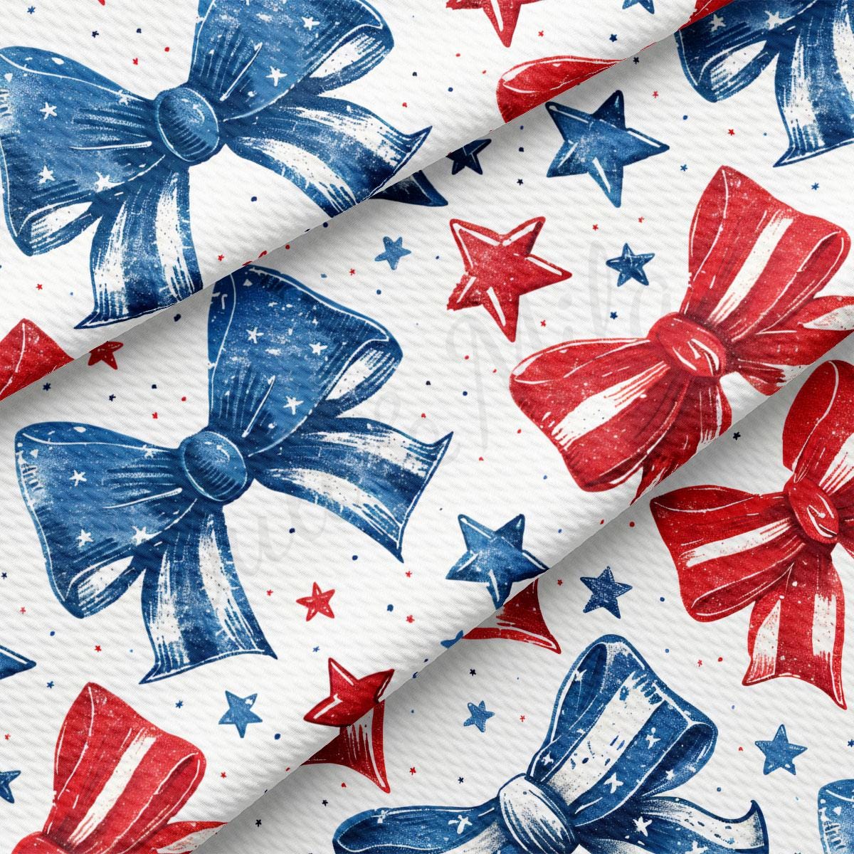 red, white, and blue bows on a white background