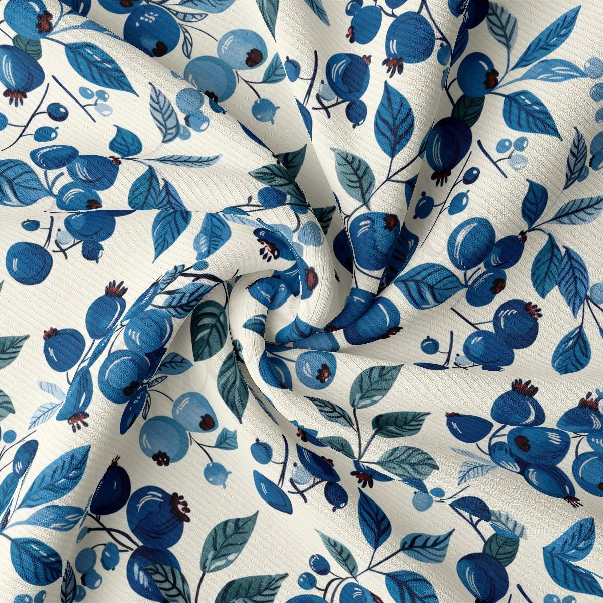 a blue and white floral print fabric
