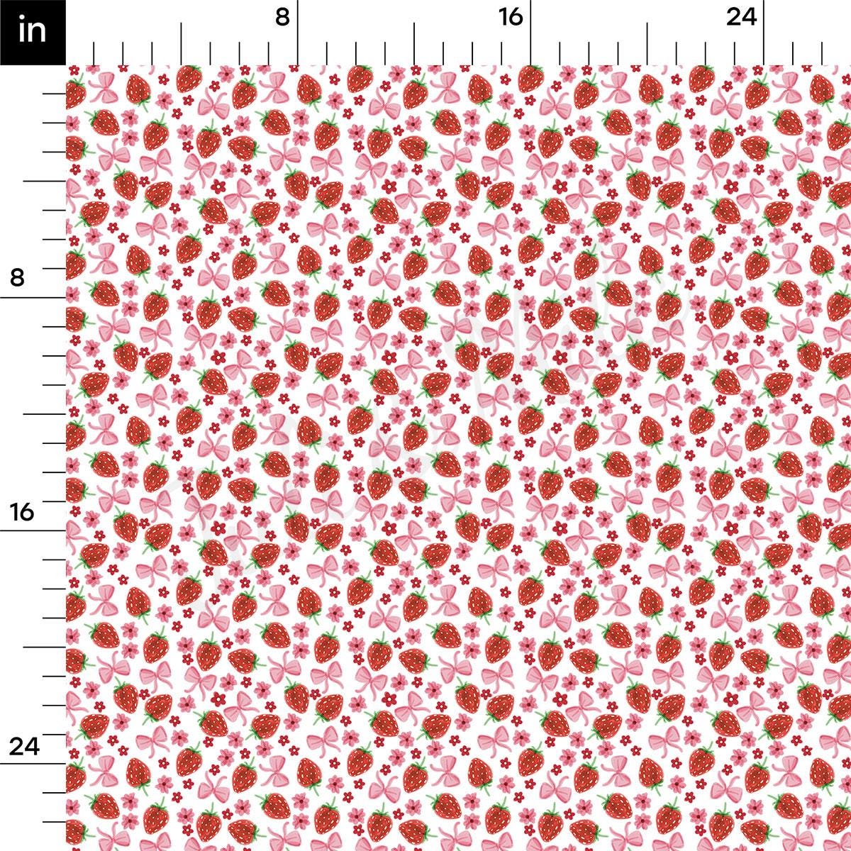 a ruler with a red flower pattern on it