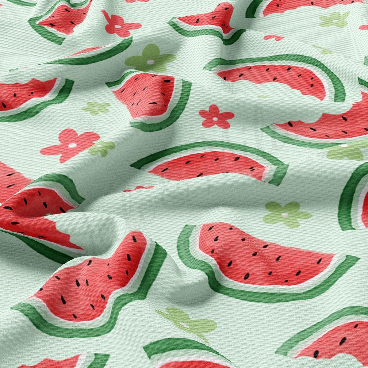 a watermelon print on a white background