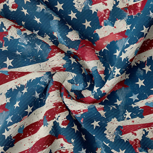 a red, white and blue american flag fabric