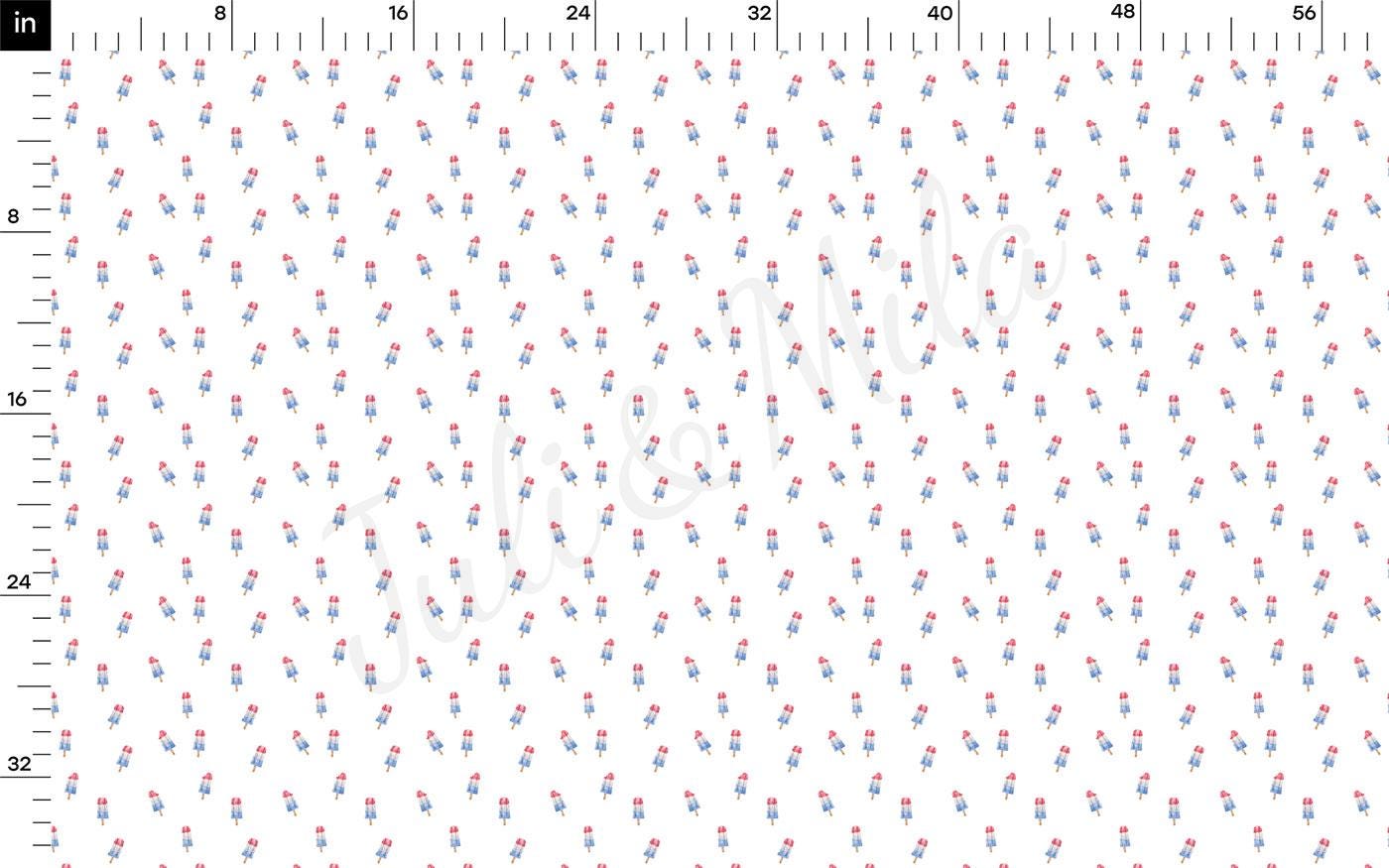 a ruler with red, white and blue dots on it