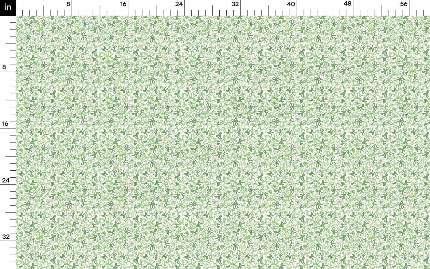 a ruler with a green and white pattern on it