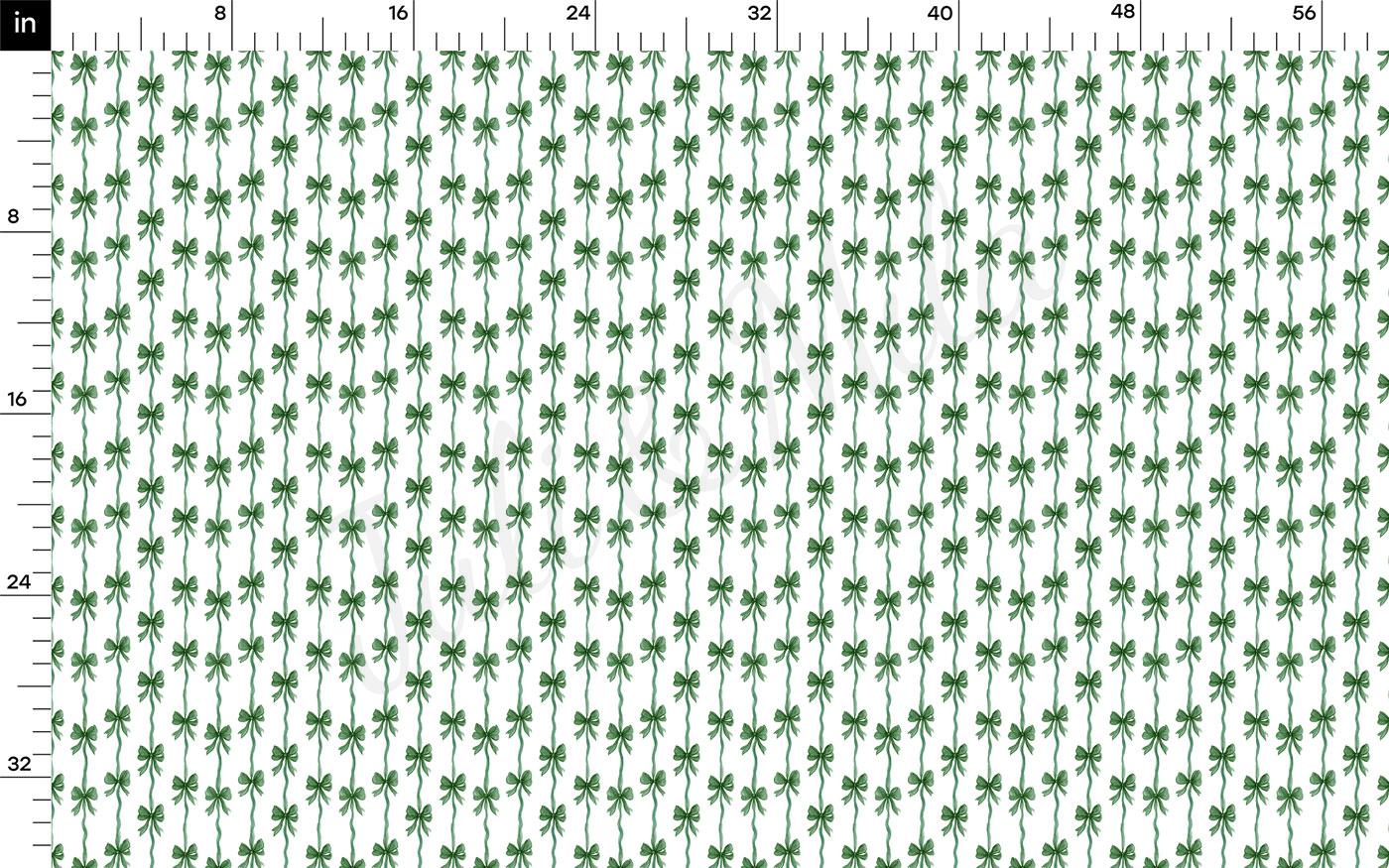a repeating pattern of green palm trees with green bows on a white background. The pattern is composed of small green trees arranged in a grid-like fashion, creating a visually striking and symmetrical design.