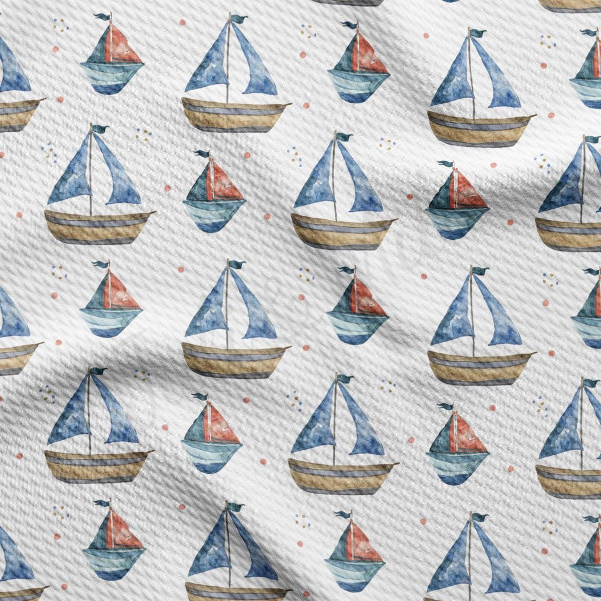 a pattern of sailboats on a white background