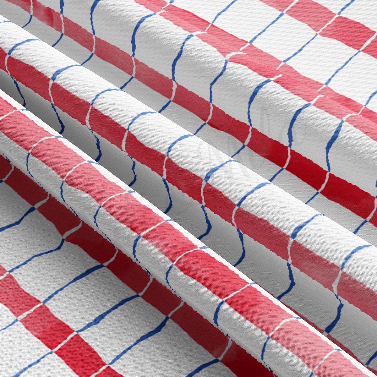 a close up of a red, white and blue fabric