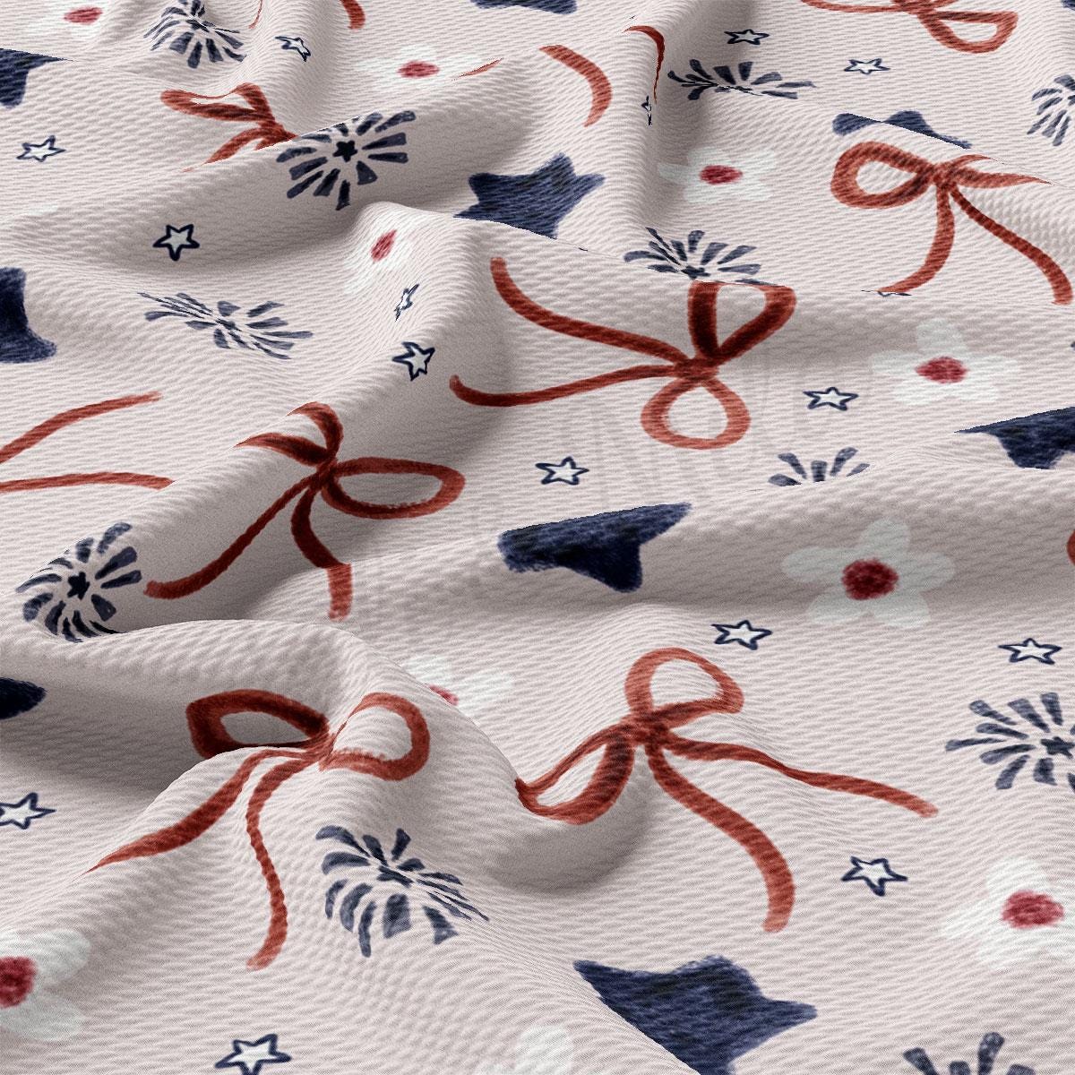 a red, white, and blue pattern on a white background