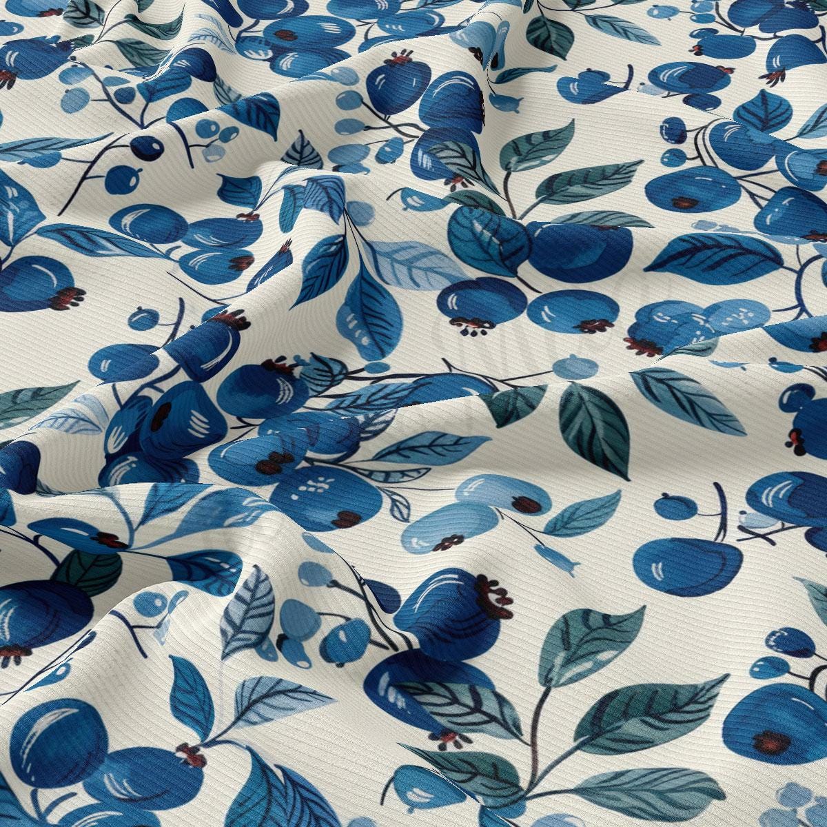 a blue and white floral print fabric