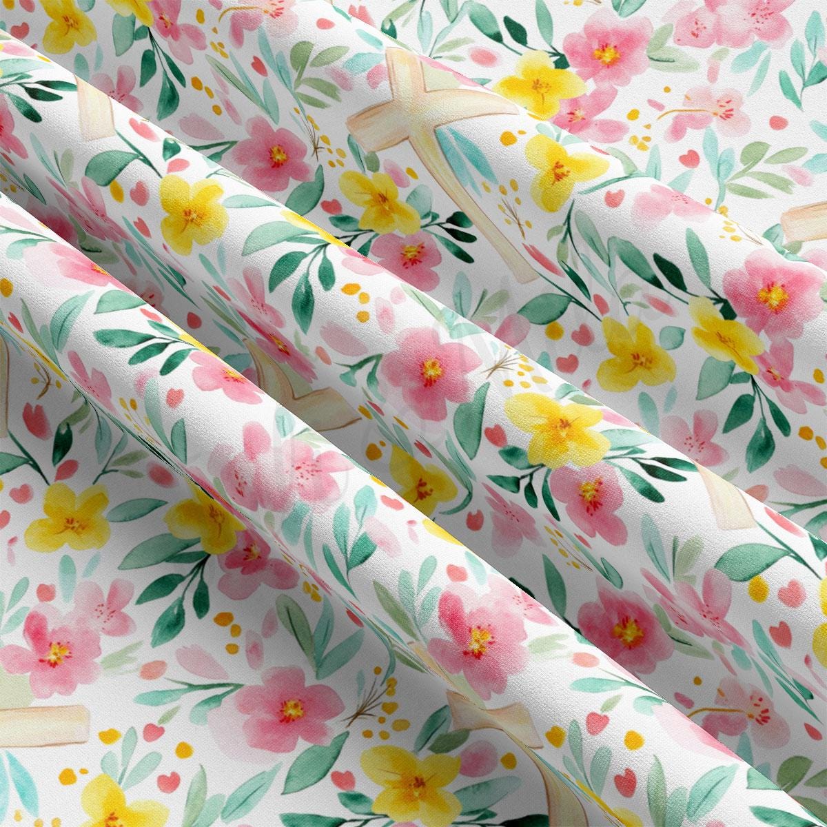 a close up of a flowered fabric with a white background