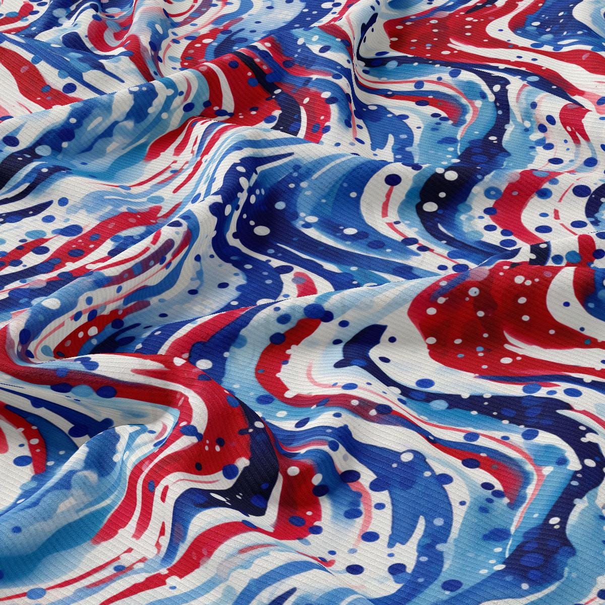 a red, white, and blue pattern on a fabric