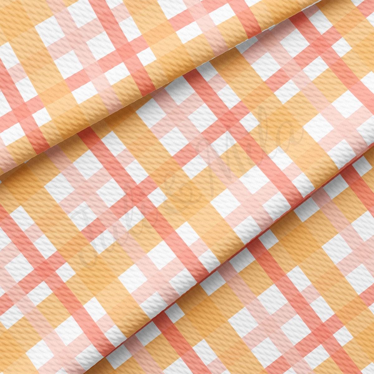 an orange and white checkered fabric