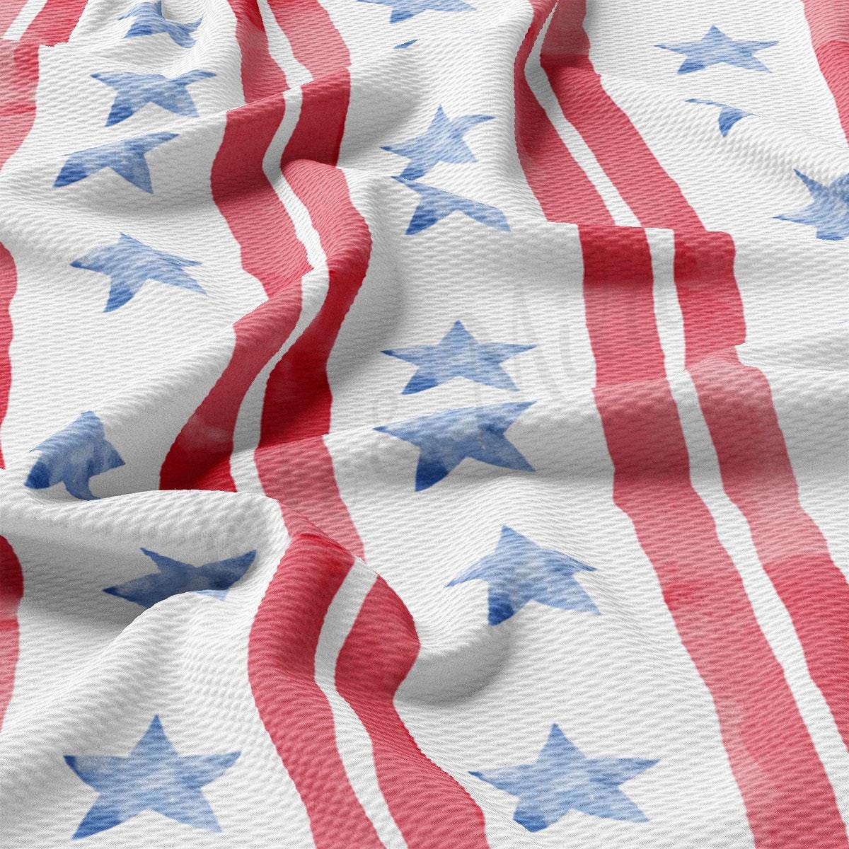 a red, white and blue american flag fabric