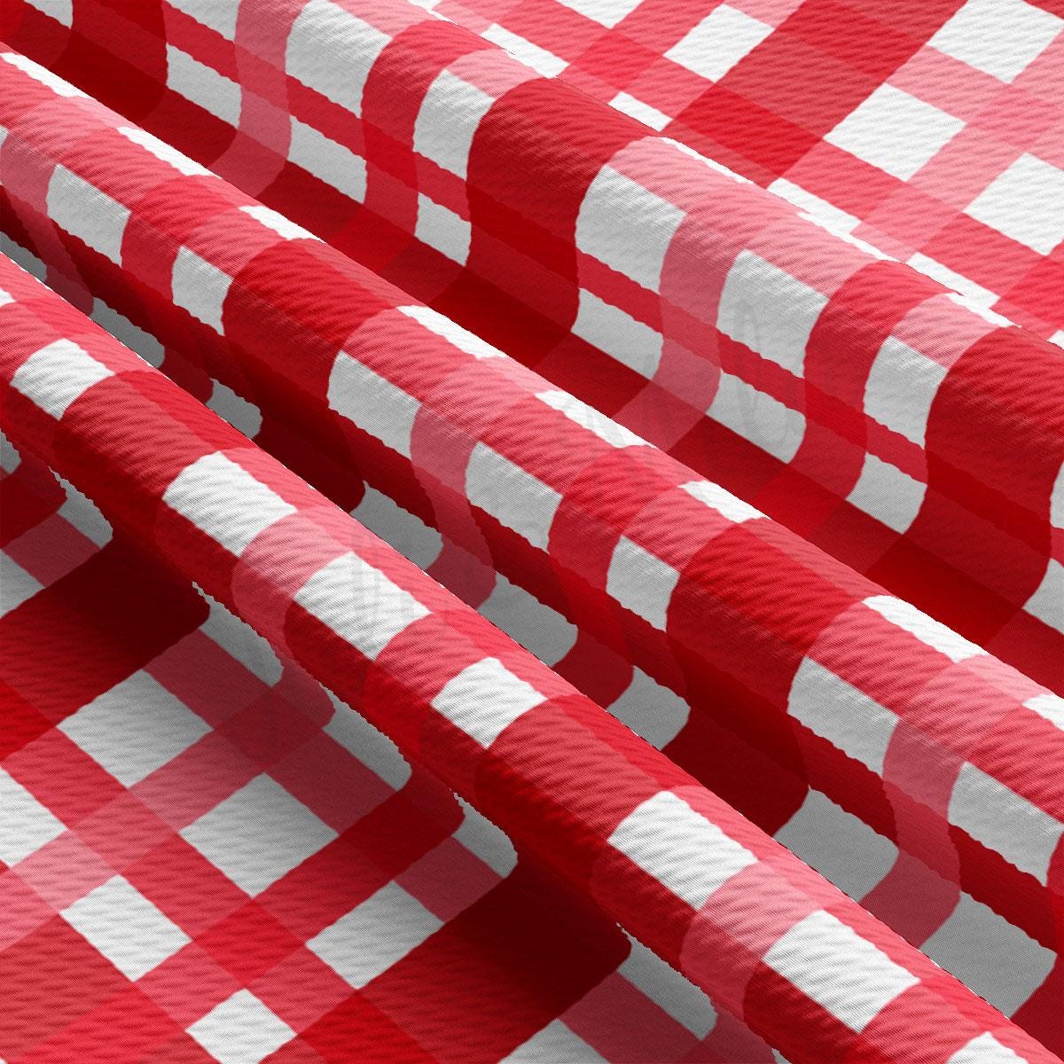 a red and white checkered table cloth