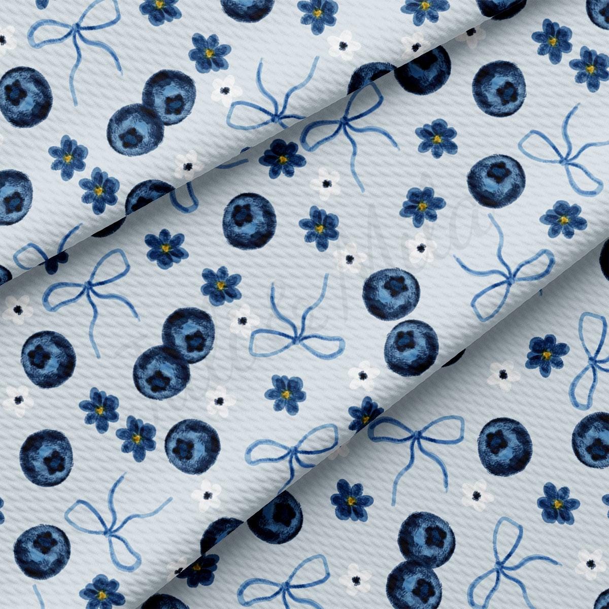 a blue and white flower pattern on a white background