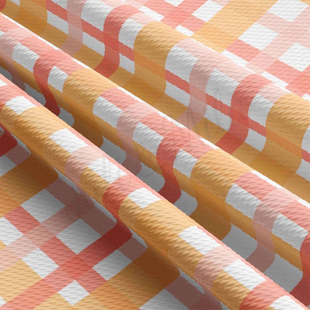 a close up of a checkered table cloth
