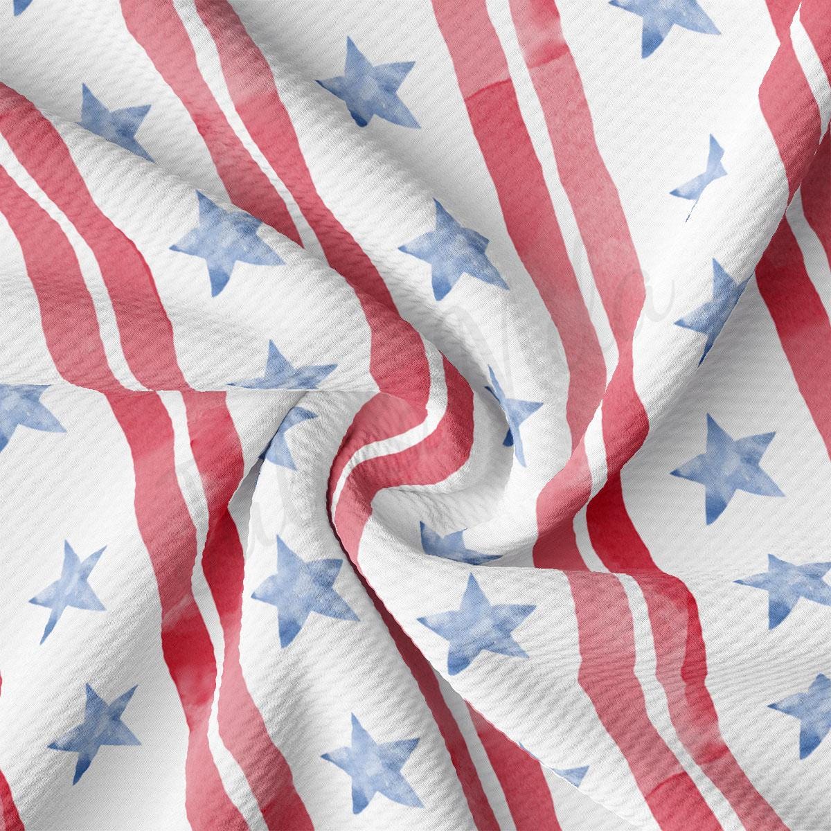 a red, white and blue american flag fabric