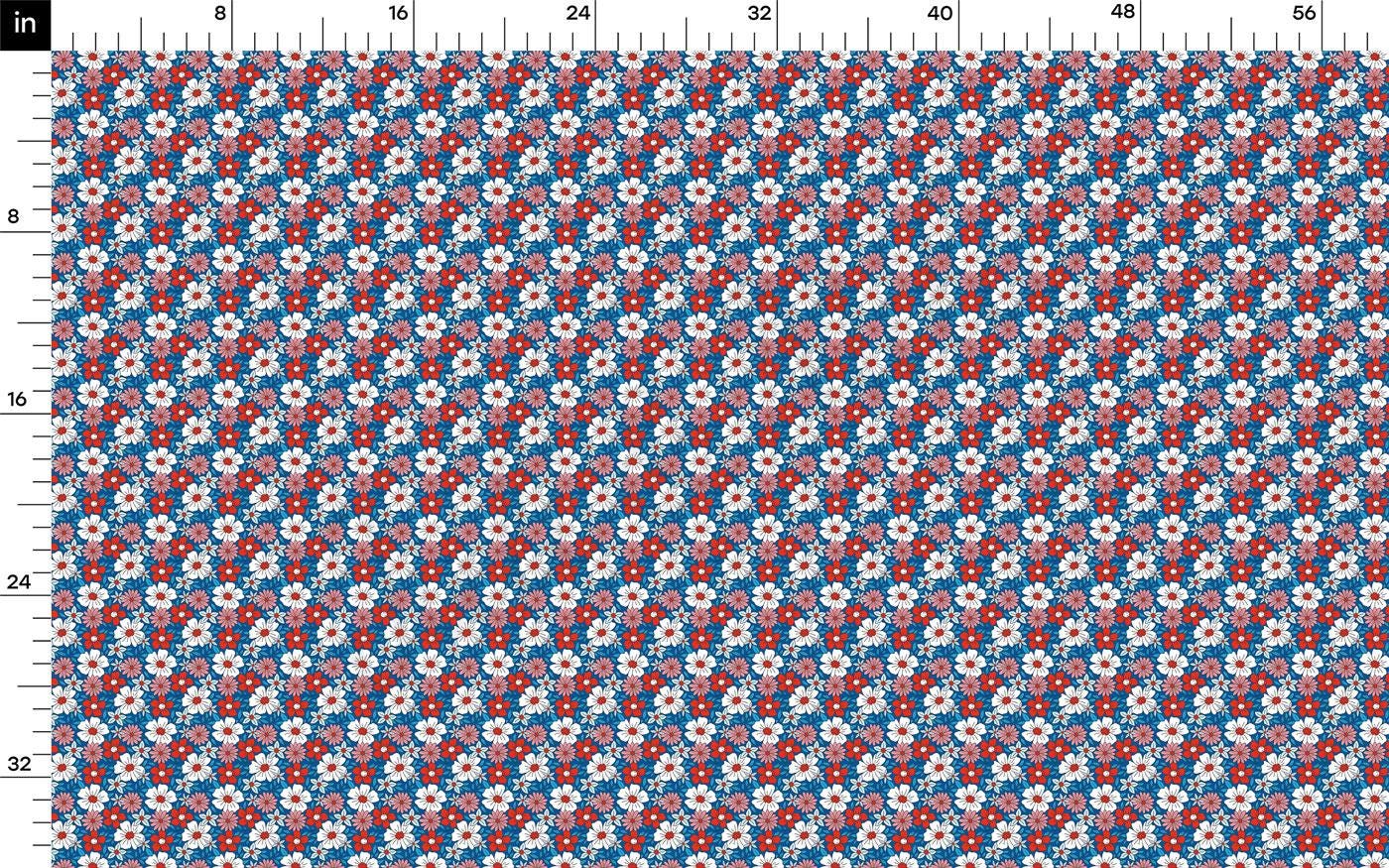 a red, white and blue pattern on a ruler