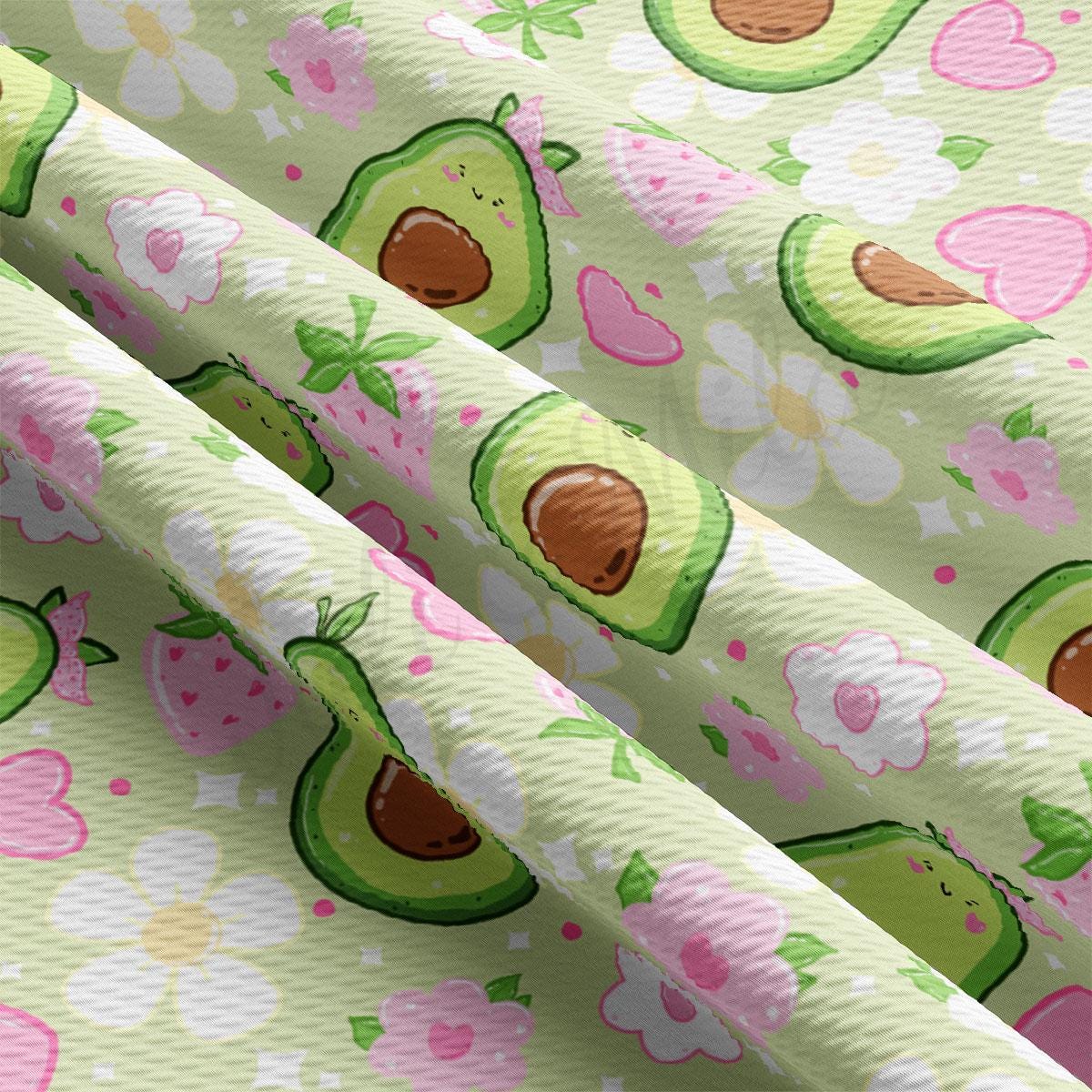 a close up of a pattern of avocados