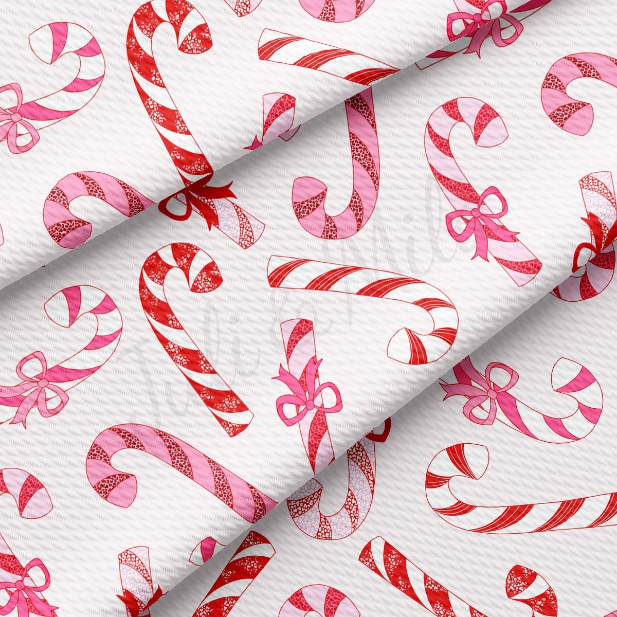 a white background with pink and red candy canes