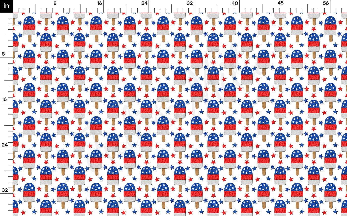 a pattern of red, white, and blue ice cream cones