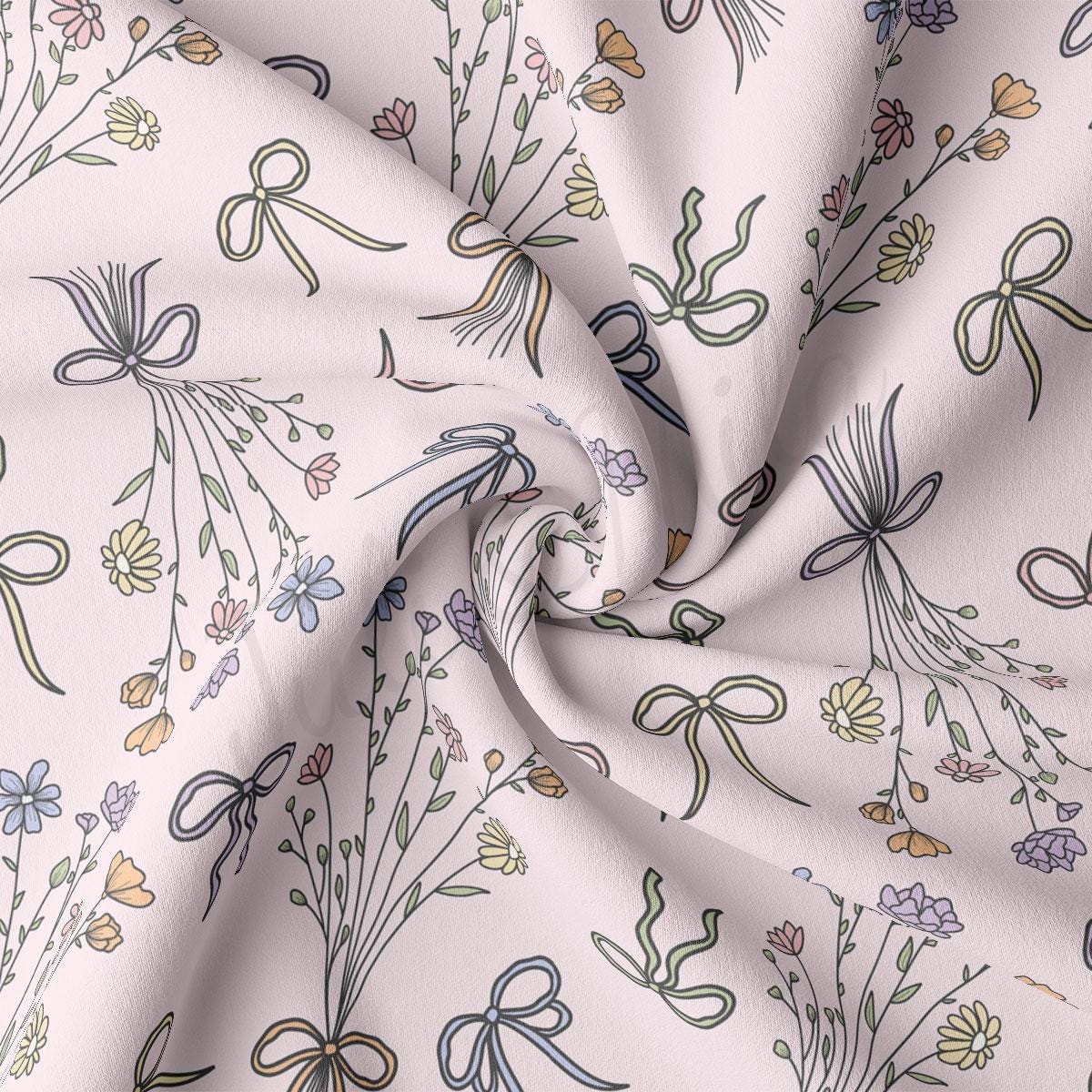 a white fabric with a flower pattern on it