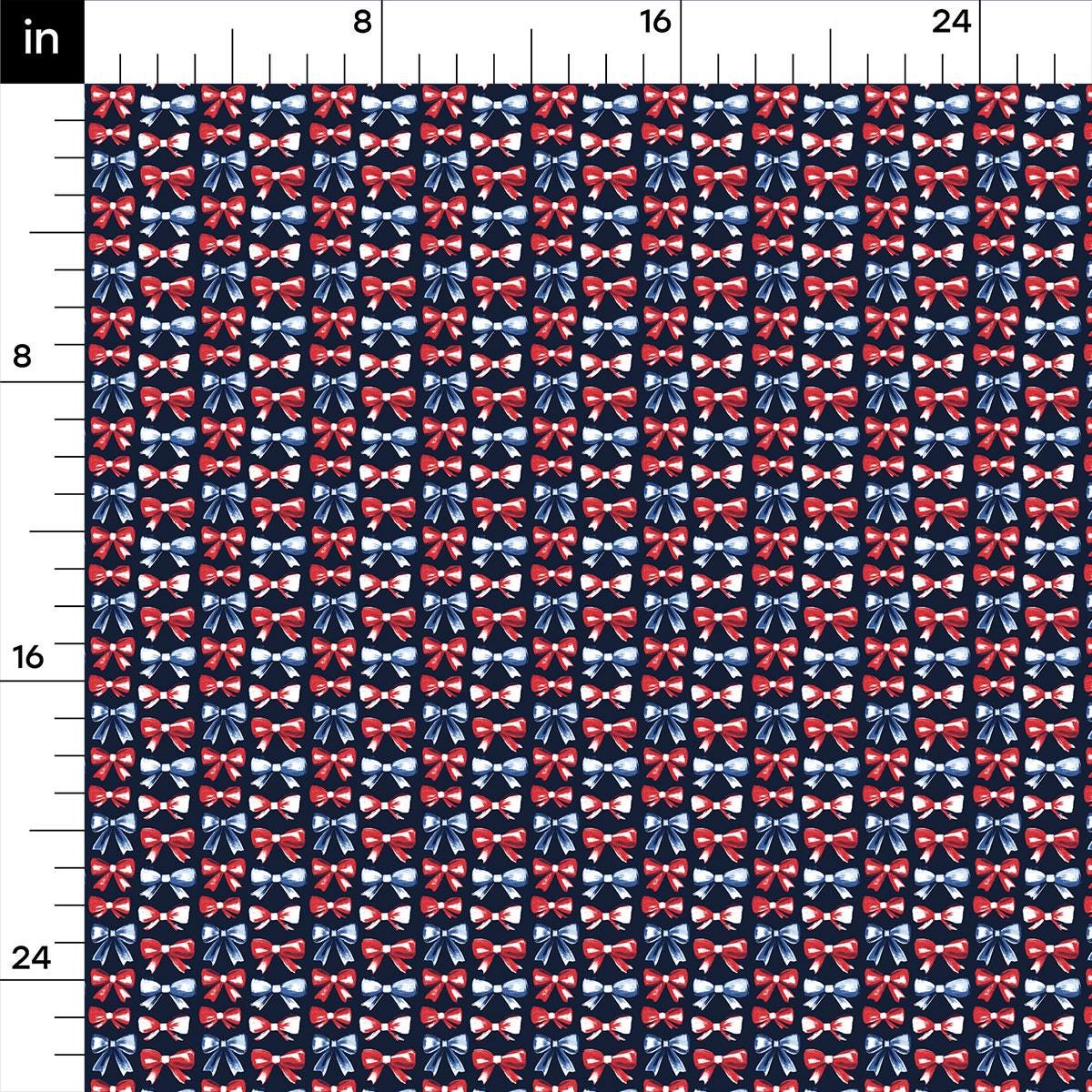 a red, white and blue pattern with a ruler