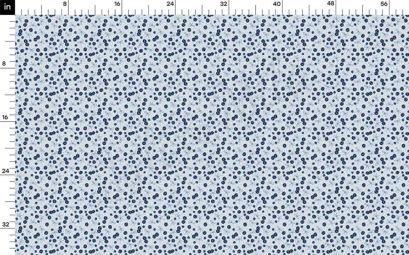 a blue and white dotted background with a ruler