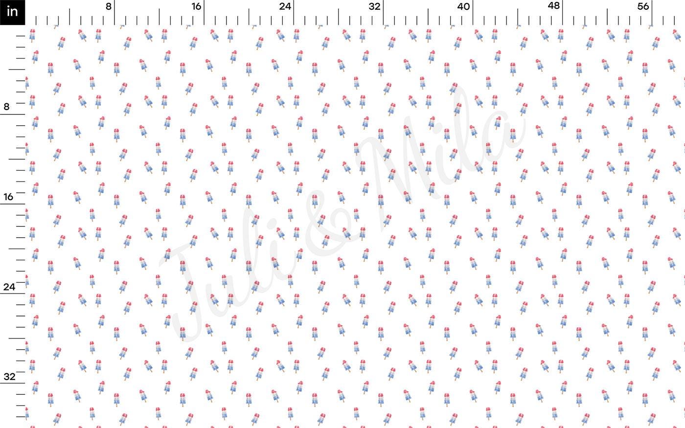 a ruler with red, white and blue dots on it