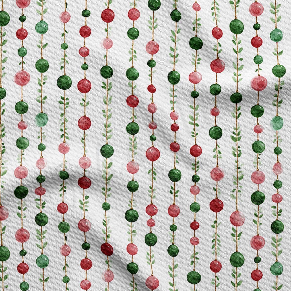 a repeating pattern of red and green circles on a white background, creating a visually striking and festive design.