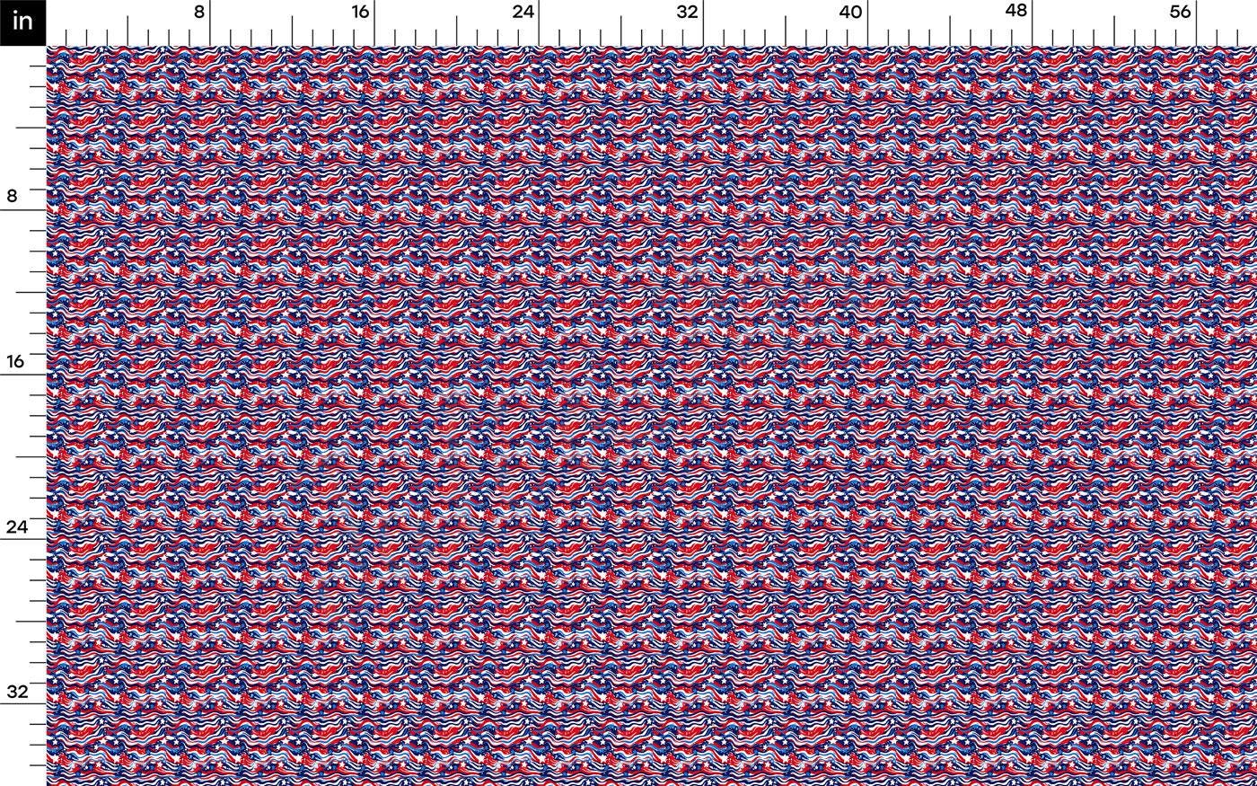 a red, white and blue pattern with a black border