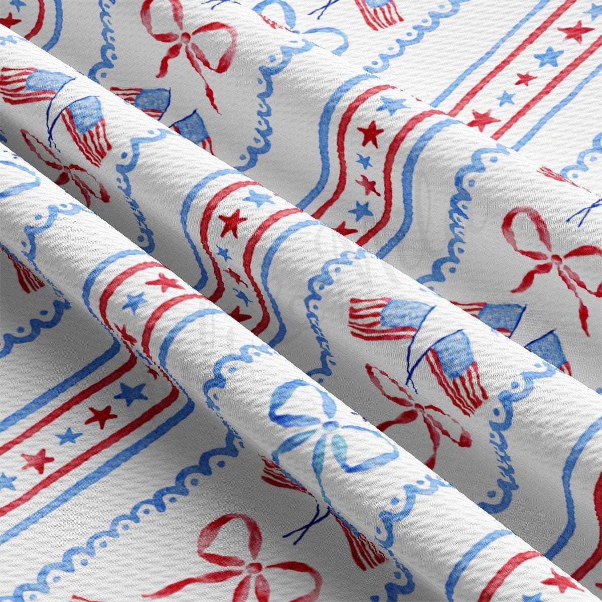a close up of a red, white and blue pattern