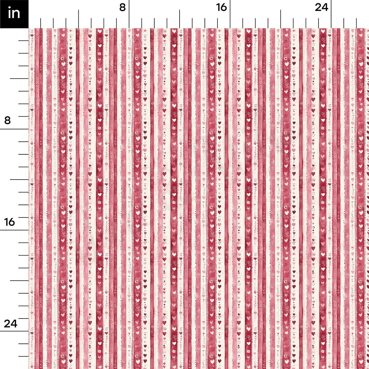 a repeating pattern of red and white stripes, with the pattern varying in size. The image is a close-up view of the pattern, and there are no other objects or text present.