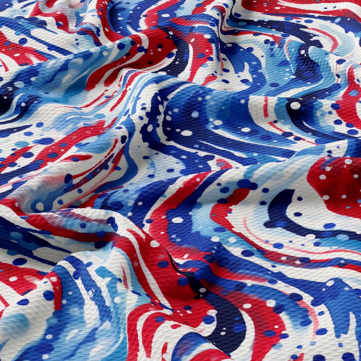 a red, white, and blue pattern on a fabric
