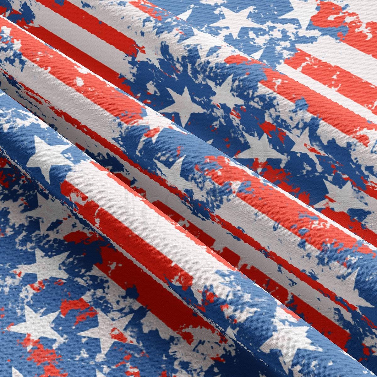 red, white and blue stars and stripes on a blue background