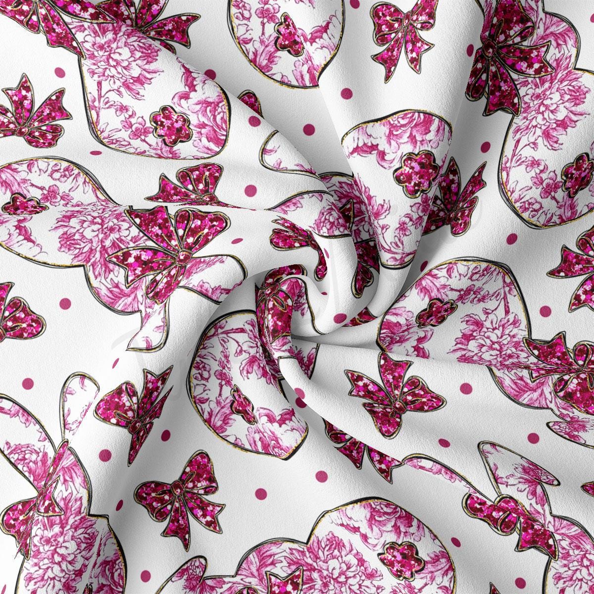 a close up of a pink and white fabric