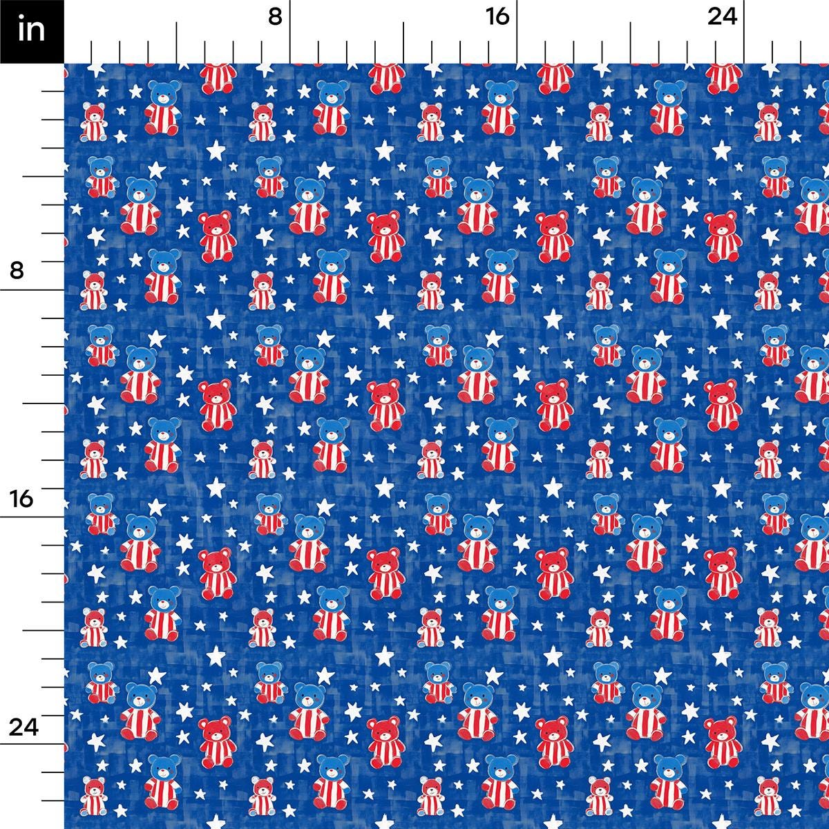 a blue background with red, white and blue stars