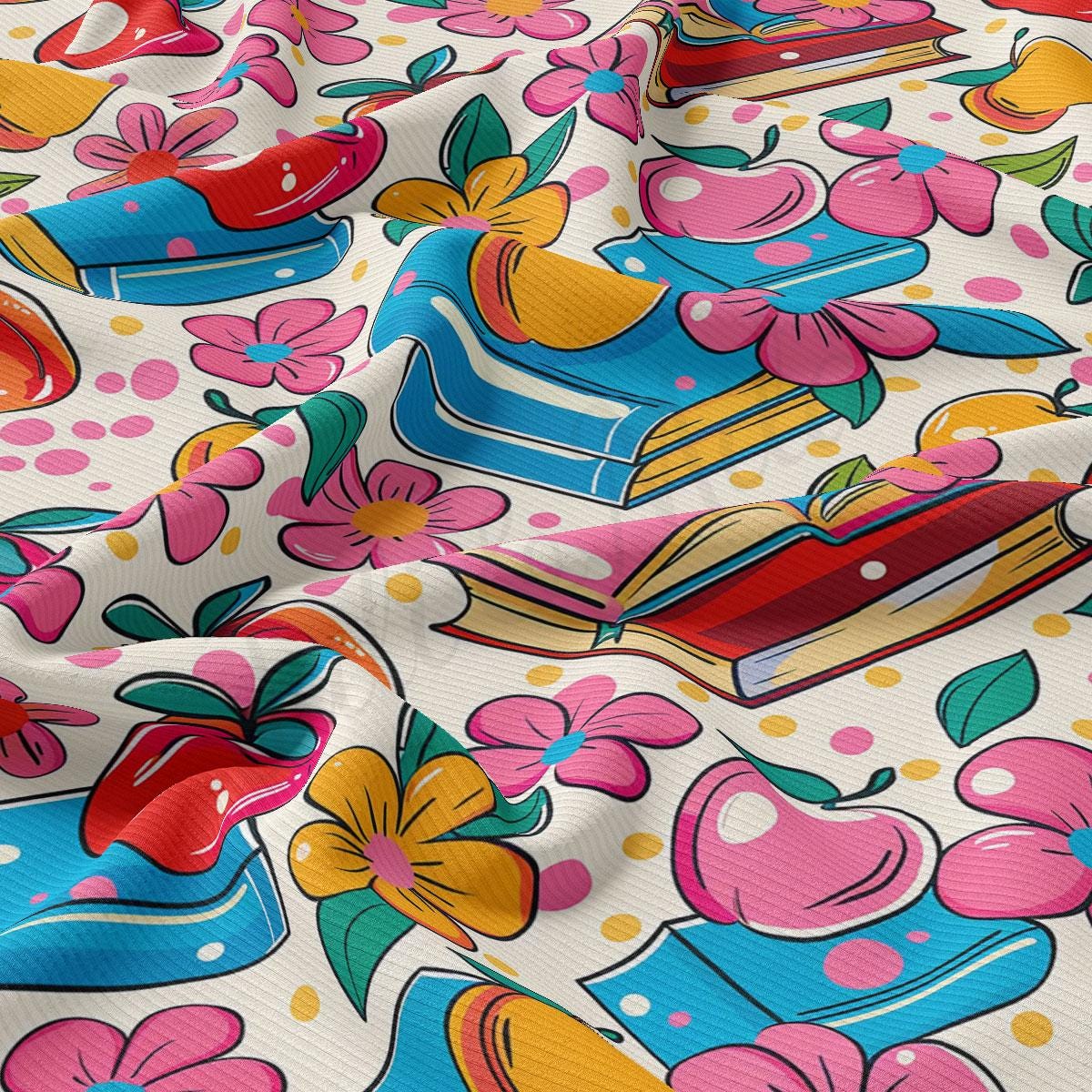 a close up of a colorful fabric with flowers