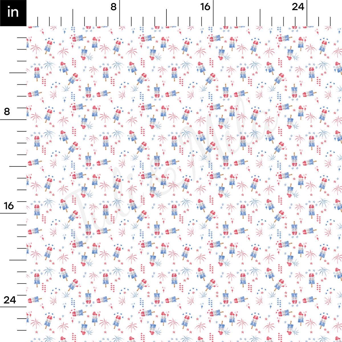 a ruler with red, white and blue stars on it