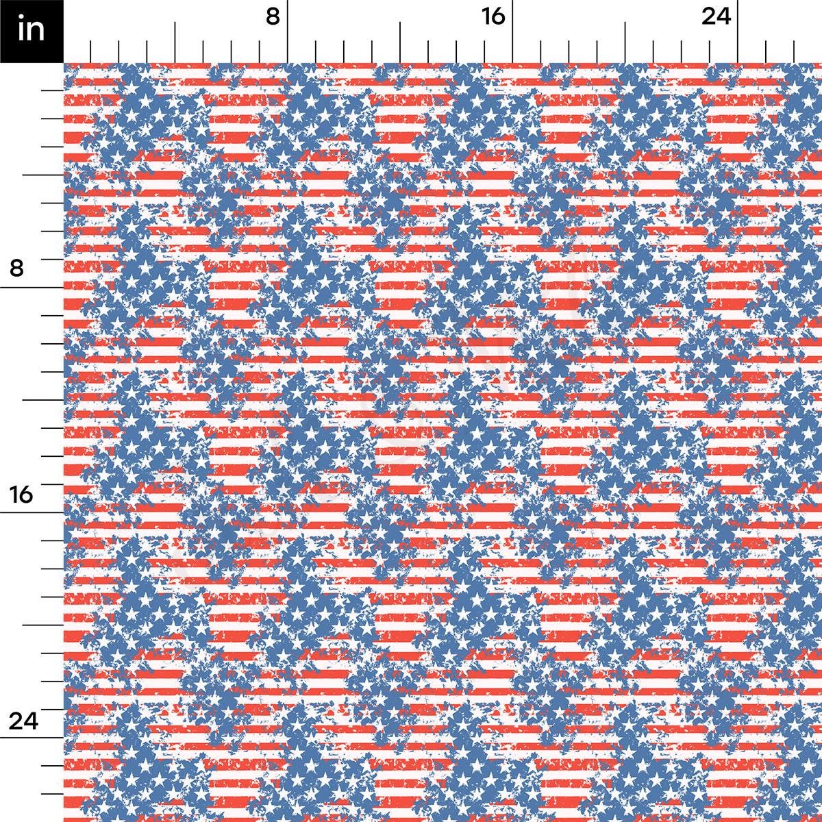 an american flag pattern is shown on a ruler