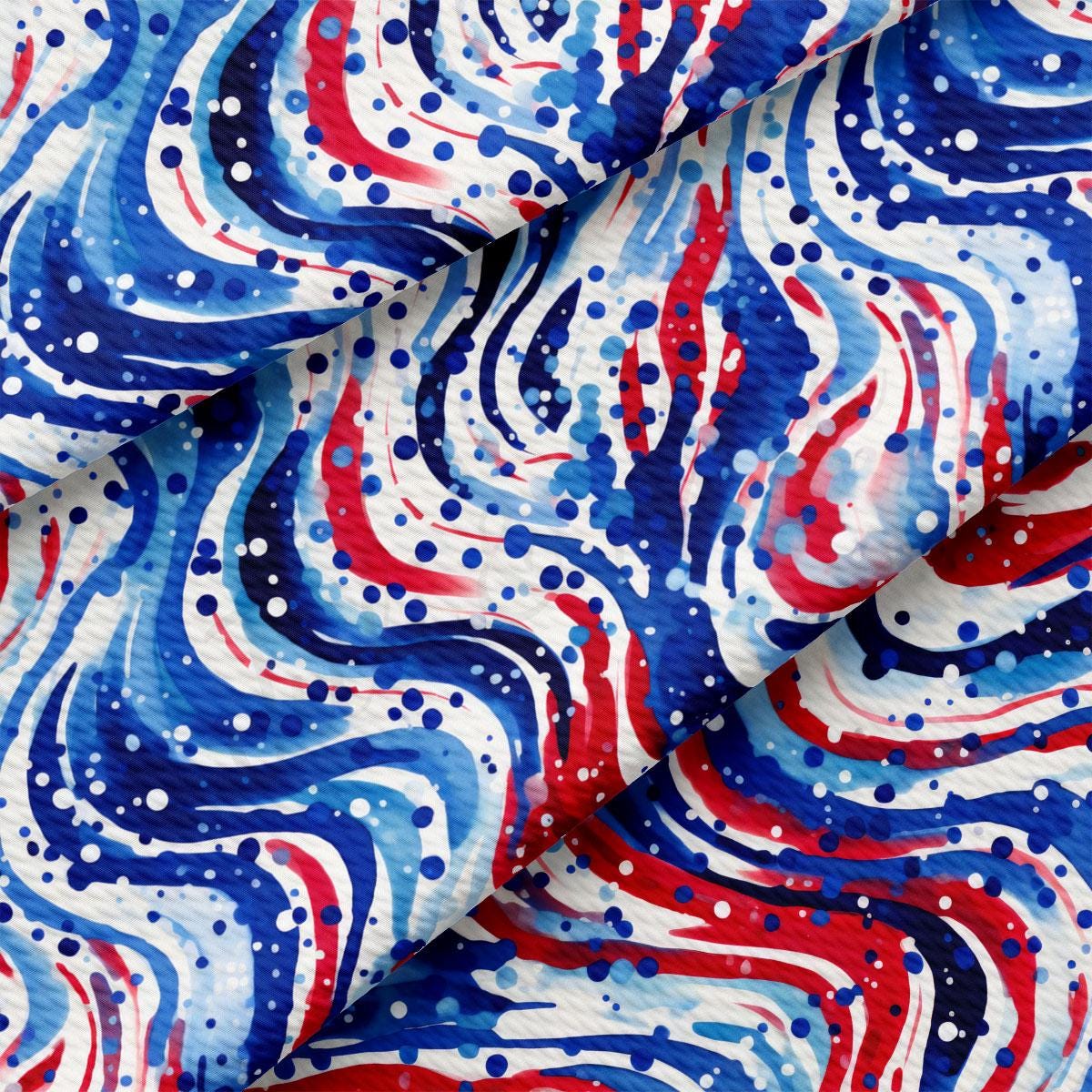 a red, white, and blue pattern on fabric