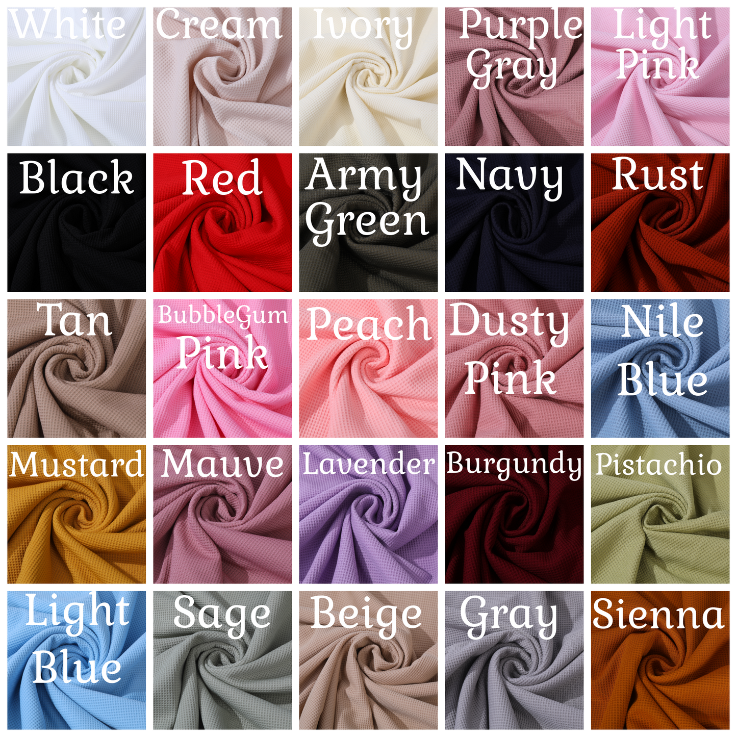 Waffle Stretchy Polyester Fabric 250 GSM