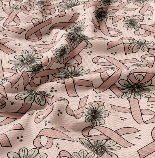 Printed Liverpool Bullet Textured Fabric by the yard 4 Way Stretch Solid Strip Thick Knit Jersey Liverpool Fabric Breast Cancer Awareness