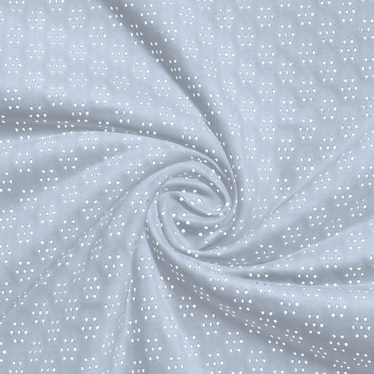 Eyelet Fabric - Barely blue