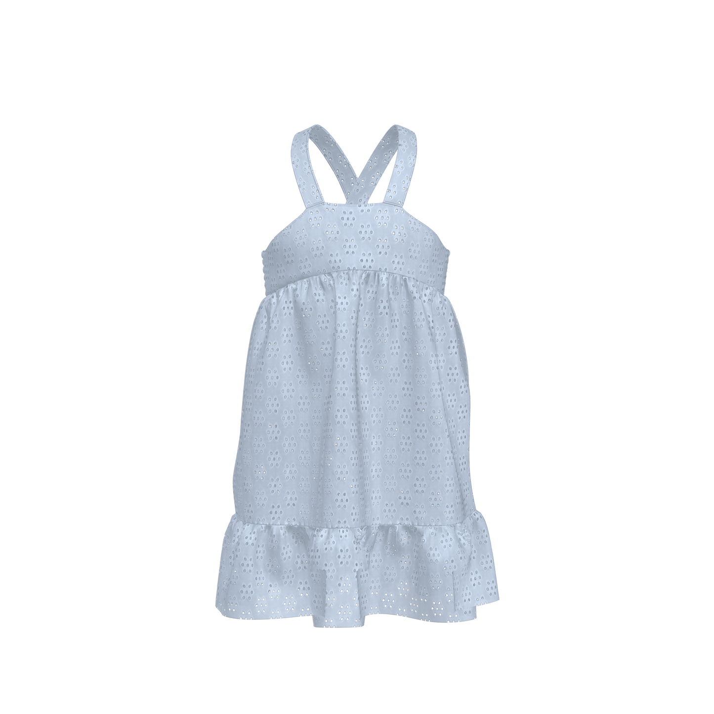 Eyelet Fabric - Barely blue