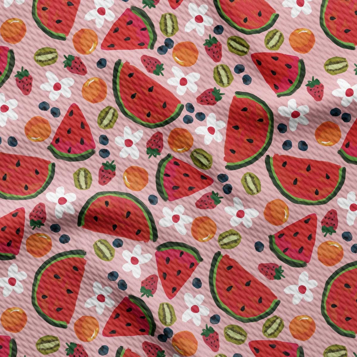 a pattern of watermelon slices on a pink background