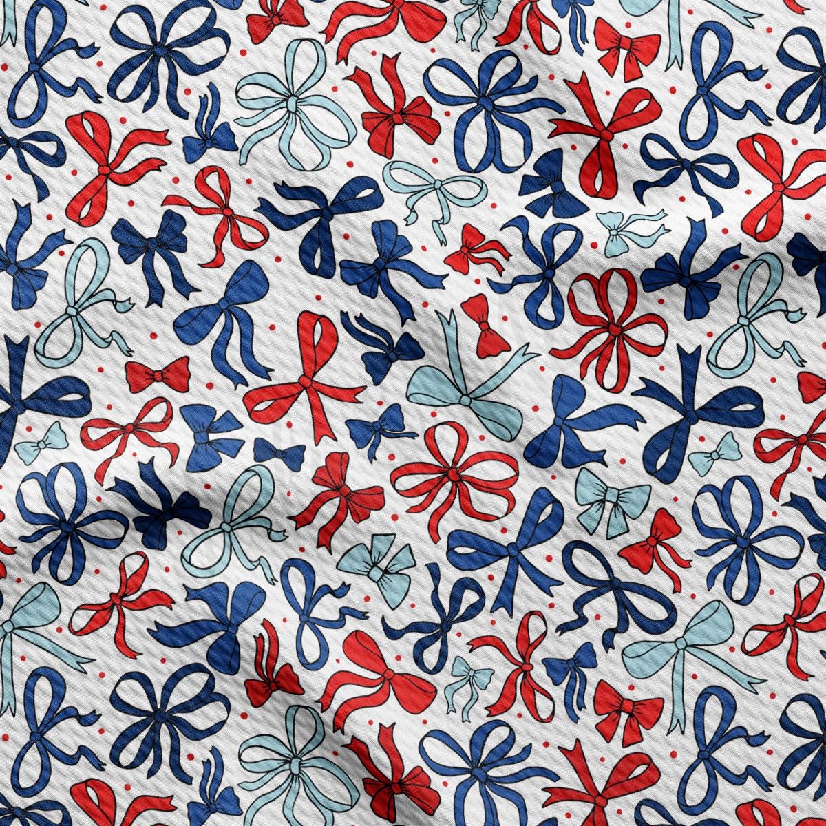 a red, white, and blue tie with red, white, and blue bows